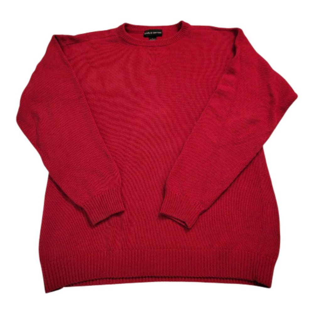 Croft & Barrow Red Men's XL Crewneck Sweater 100% Cotton